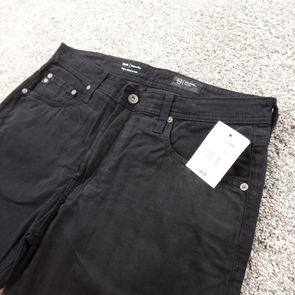 NEW AG Adriano Goldschmied Jeans Mens 34X34 Black Tellis Modern Slim Stretch